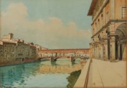 A MARRANI (Florence, Nineteenth Century) WATERCOLOUR The Ponte Vecchio, Florence Signed lower left 7