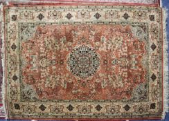 BELGIUM PRADO 'TAJ MAHAL' PURE NEW WOOL LARGE RUG with hand-knotted fringe and moth proofed, the