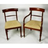 REGENCY MAHOGANY TWIN PILLAR DINING TABLE AND SET OF EIGHT MAHOGANY DINING CHAIRS (6+2), the TABLE