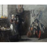 SEYMOUR LUCAS (EARLY TWENTIETH CENTURY) OIL ON CANVAS ‘The Tuscan Strad, Original sketch' Signed and