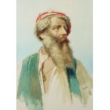 GIANNI (EARLY TWENTIETH CENTURY) PAIR OF WATERCOLOURS Male and female bust portraits Signed 16 ½”