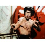 NICK HOLDSWORTH (MODERN) ARTIST SIGNED MIXED DIGITAL MEDIA PRINT ON BOARD ‘Bruce Lee’ signed, titled