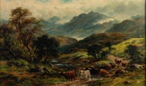 F. ALLEN (late 19th/early 20th Century) PAIR OF OIL PAINTINGS ON CANVAS Views in Scottish