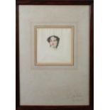 S Ac WILDE (NINETEENTH CENTURY) WATERCOLOUR Miss Seddon, female head portrait Signed and titled in