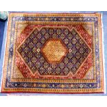 ZENJAN, GEOMETRIC STYLE HAMADAN PERSIAN LARGE RUG OR SMALL CARPET, with hexagonal centre