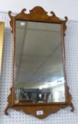 EARLY TWENTIETH CENTURY GEORGIAN REVIVAL WALNUT FRAMED MIRROR 30 ½" (77.5cm) high