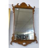 EARLY TWENTIETH CENTURY GEORGIAN REVIVAL WALNUT FRAMED MIRROR 30 ½" (77.5cm) high