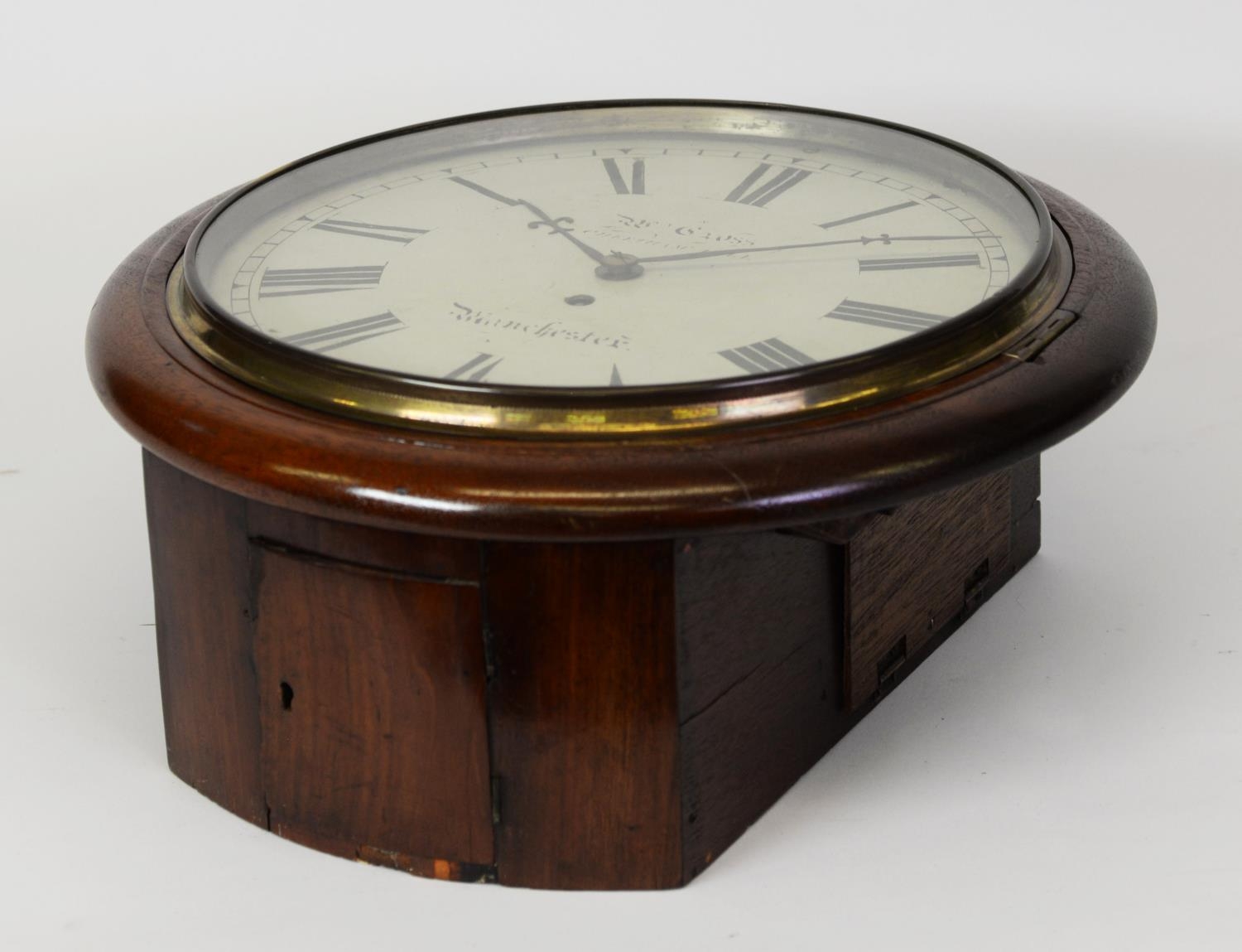 WILLIAM CROSS, CHEETHAM HILL, MANCHESTER, MAHOGANY CASED WALL CLOCK, of typical; form with 12” Roman - Image 2 of 2