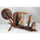 NINETEENTH CENTURY FOREIGN HAND OPERATED, TABLE TOP SPINNING WHEEL OR SIMILAR, with ornate, fret cut