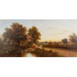 HENRY MAIDMENT (19th/20th Century) OIL PAINTINGS ON CANVAS, A PAIR Rural landscapes at sunrise and