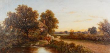 HENRY MAIDMENT (19th/20th Century) OIL PAINTINGS ON CANVAS, A PAIR Rural landscapes at sunrise and