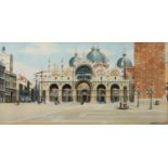 C MOZZONI (EARLY TWENTIETH CENTURY) WATERCOLOUR ‘St Mark’s, Venice’ Signed, tilted to the mount 6” x