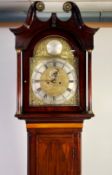 EARLY NINETEENTH CENTURY EBONY LINE INLAID MAHOGANY LONGCASE CLOCK SIGNED WILLIAM BERRY, LONDON,,