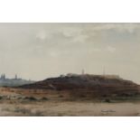 KENNETH HOLMES (1902 – 1994) WATERCOLOUR DRAWING Hill top city Signed 9 ½” x 14” (24.1 x 35.5cm)