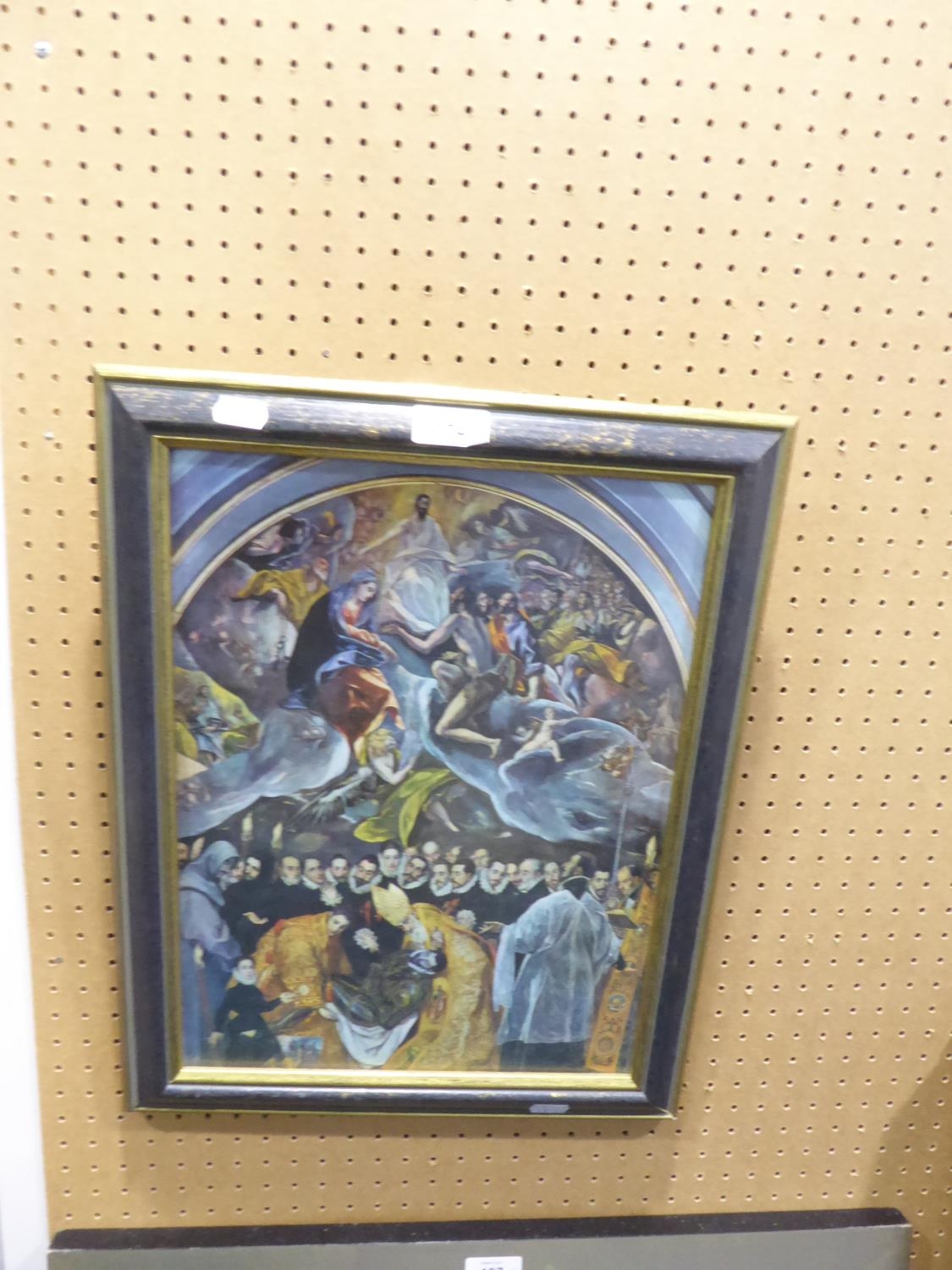 A REPRODUCTION AFTER EL GRECO 'THE BURIAL OF COUNT ORGAZ' PAINTING