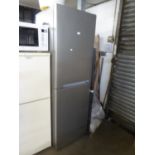 A LARGE SILVER-GREY FINISH FRIDGE FREEZER