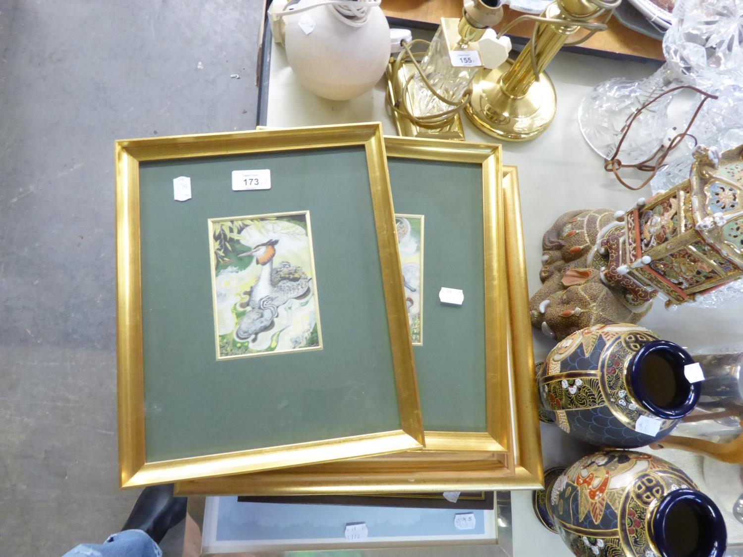 PAIR OF CASH'S ORNITHOLOGICAL SILKS, PLUS A SMALL GROUP OF ASSORTED PRINTS (8)