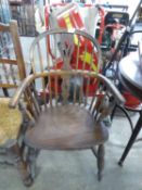 AN ELM AND BEECH WINDSOR COUNTRY KITCHEN CHAIR (A.F.)