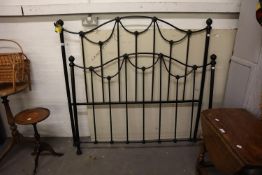 A MODERN BLACK CAST IRON BED FRAME, 4’6” WIDE