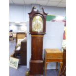 EARLY NINETEENTH CENTURY EBONY LINE INLAID MAHOGANY LONGCASE CLOCK SIGNED WILLIAM BERRY, LONDON,,