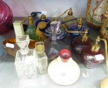 COLLECTION OF GLASS AND LEAD CRYSTAL SCENT BOTTLES AND PERFUME ATOMISERS, ROYAL BRIERLEY