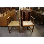 A PAIR OF CHIPPENDALE REVIVAL MAHOGANY CARVER’S ARMCHAIRS