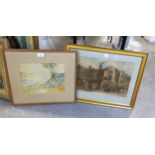 MID TWENTIETH CENTURY LAKELAND WATERCOLOUR, INDISTINCTLY SIGNED, TOGETHER WITH ANOTHER COLOUR