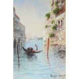 UGO MARIO PAIR OF WATERCOLOUR DRAWINGS The Bridge of Sighs and Venice Signed 18 1/2in x 12 1/4in (47