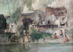 WILLIAM RUSSELL FLINT (1880-1969) UNSIGNED LIMITED EDITION COLOUR PRINT Buildings at the water's