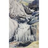 ALBERT B OGDEN (b. 1928) WATERCOLOUR ‘Waterfall, Watendlath’ Signed, tilted to label verso 19” x