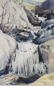ALBERT B OGDEN (b. 1928) WATERCOLOUR ‘Waterfall, Watendlath’ Signed, tilted to label verso 19” x