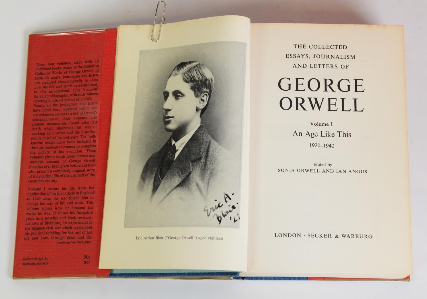 Sonia Orwell & Ian Angus - The Collected Essays, Journalism and Letters of George Orwell, 4 Vol, pub - Image 2 of 5