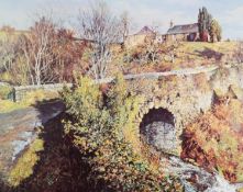 JAMES McINTOSH PATRICK OBE., RSA (1907-1998) ARTIST SIGNED LIMITED EDITION COLOUR PRINT 'Bridge