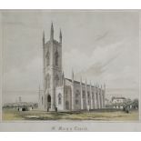I SHAW AND J LIVESEY SET OF SIX NINETEENTH CENTURY LITHOGRAPHS Churches in Sheffield ‘St. George’s