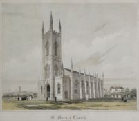 I SHAW AND J LIVESEY SET OF SIX NINETEENTH CENTURY LITHOGRAPHS Churches in Sheffield ‘St. George’s