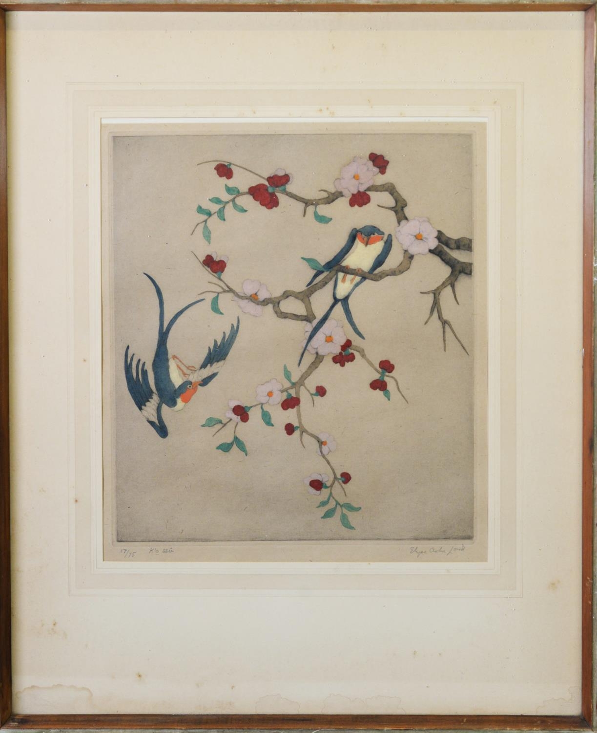 ELYSE ASHE LORD (1900-1971) ARTIST SIGNED LIMITED EDITION HAND COLOURED ETCHING ‘K’o ssiu’? Two - Image 2 of 2