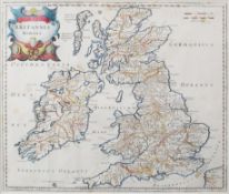 ANTIQUE HAND COLOURED MAP OF GREAT BRITAIN (BRITANNIA ROMANA) BY ROBERT MORDEN, FROM CAMDEN’S