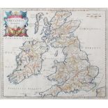 ANTIQUE HAND COLOURED MAP OF GREAT BRITAIN (BRITANNIA ROMANA) BY ROBERT MORDEN, FROM CAMDEN’S