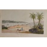 AFTER S BELZONI BY A AGLIO HAND COLOURED ENGRAVING ‘General View of the Pyramids’ 10 ¼” x 18 ¼” (