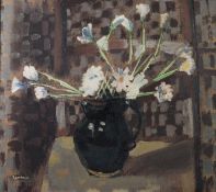GEORGE LAMBOURN (1900-1977) OIL ON CANVAS ‘African Daisies’ Signed, titled and dated 3/9/58 to the