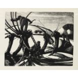 UNATTRIBUTED (TWENTIETH CENTURY) SET OF TWELVE BLACK AND WHITE COUNTRY CALENDAR PRINTS January-