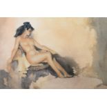 UNATTRIBUTED, AFTER SIR WILLIAM RUSSEL FLINT SUITE OF THREE WATERCOLOURS Female nudes Two