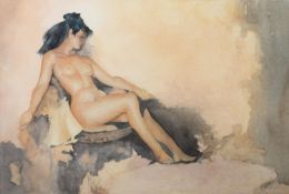 UNATTRIBUTED, AFTER SIR WILLIAM RUSSEL FLINT SUITE OF THREE WATERCOLOURS Female nudes Two