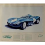 JOHN FRANCIS TAYLOR LIMITED EDITION PRINT 'Jaguar D Type' no 363/850 Signed by Fletcher, Sterling