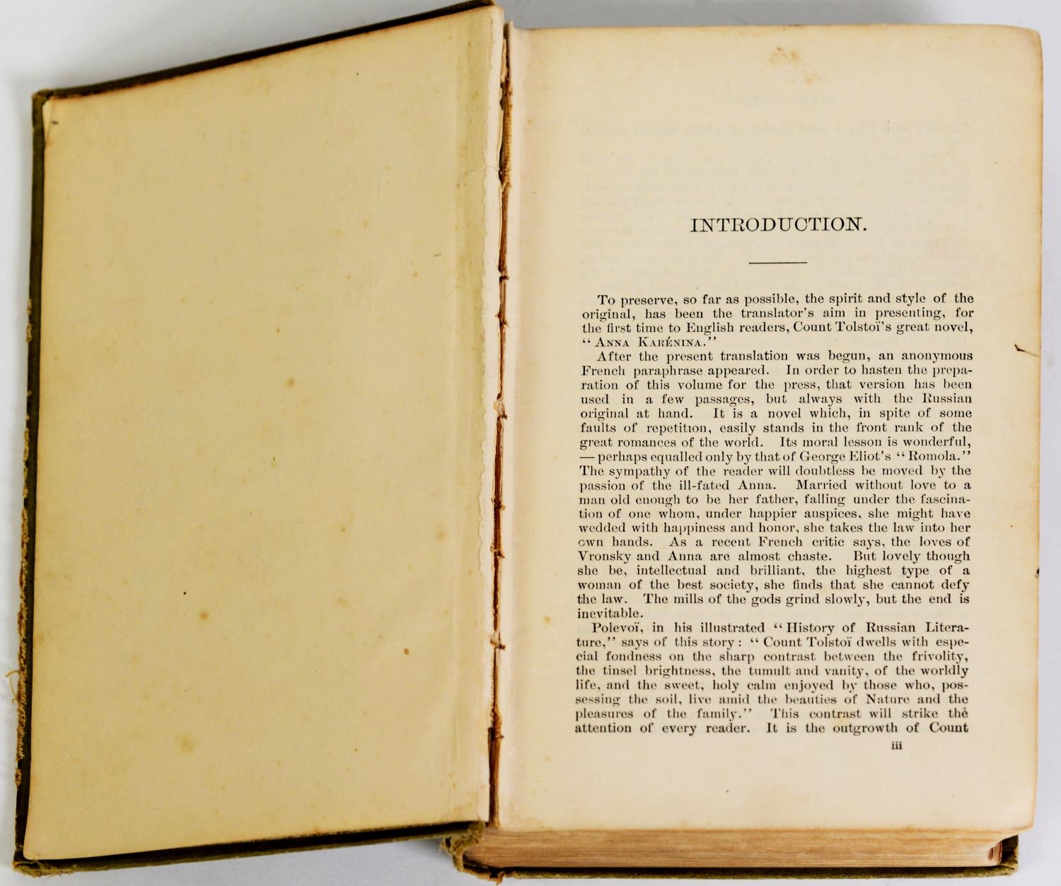 Count Lyof N Tolstoi (LEO TOLSTOY) - Anna Karenina, This particular copy missing the title page, - Image 2 of 3
