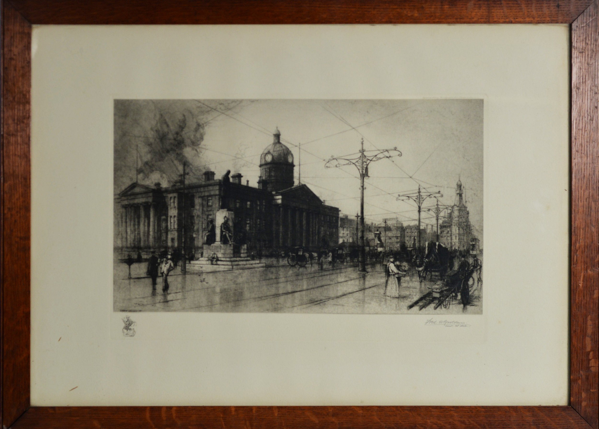 FRED W GOOLDEN ARTIST SIGNED ETCHING The Old Royal infirmary, Manchester 10” x 17 ½” (25.4cm x 44. - Image 2 of 2