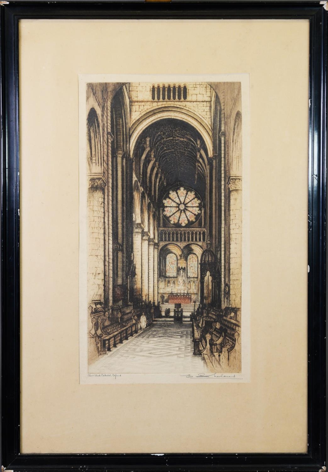 EDWARD SHARLAND (1884-1967) THREE ARTIST SIGNED ETCHINGS Cathedrals Signed and tiled 15 ¾” x 8 ½” ( - Image 4 of 5