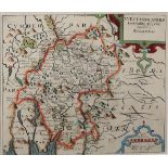 ANTIQUE HAND COLOURED MAP OF WESTMORLAND BY CHRISTOPHER SAXTON, 10 ½” X 12 ¼” (26.7cm x 31.1cm),
