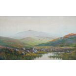 UNATTRIBUTED (NINETEENTH/ EARLY TWENTIETH CENTURY) WATERCOLOUR Highland stream with drover and