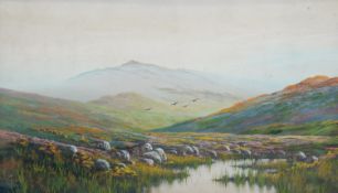 UNATTRIBUTED (NINETEENTH/ EARLY TWENTIETH CENTURY) WATERCOLOUR Highland stream with drover and